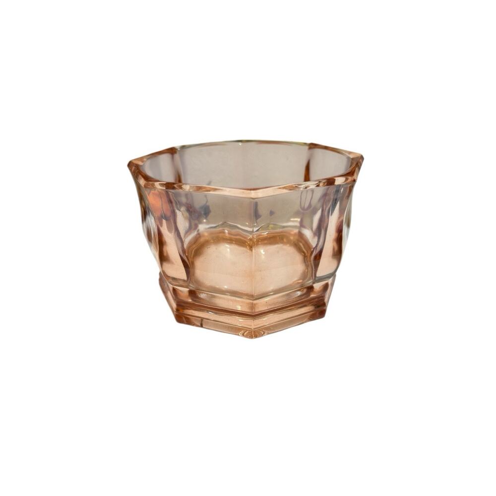 Cambridge Pink Depression Glass Octagonal Bowl Candy Dish Vintage